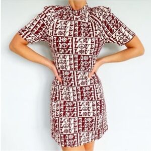 URBAN OUTFITTERS Hippie Love Print Mini Dress Size Medium